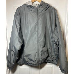 Vintage Redhead Mens 2XL Gray Windbreaker Lined Hooded Pockets Jacket